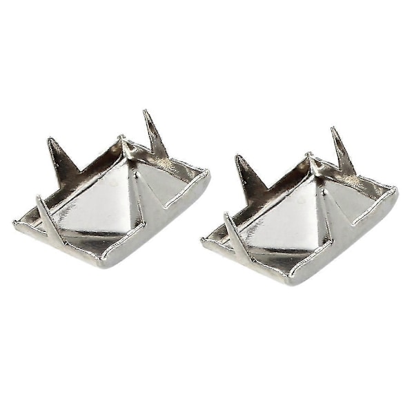 100 X Sølv Nagler Studs Firkantet For Vesker/sko/hansker 9mm