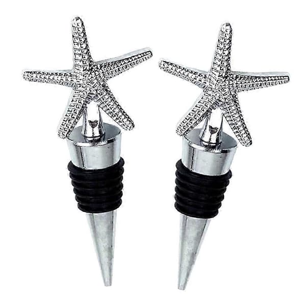 2 stk. Julevinflaske Metallpropp Fest Barutstyr Starfish Shaped