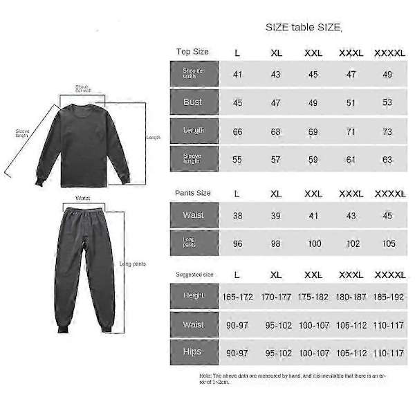 Underställsset för män Light Gray XL