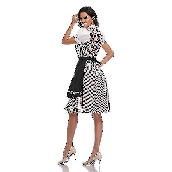 Naisten Oktoberfest Oluttyttö Puku Baijerilainen Perinteinen Dirndl Mekko Cosplay Naamiaisasu Black L