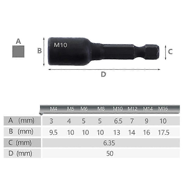 1/4 Hex Skaft Gevind Tap Socket Adapter M4-m12 Hss Lige Rillede Skrue Tap Til Maskintapning Th