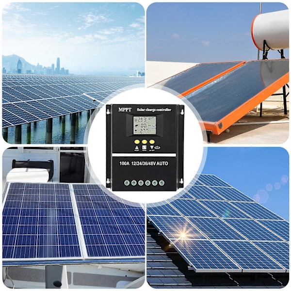 Solar Oplader Controller Solar Batteri Intelligent Regulator 12V/24/V36V/48V Solar Power Controller 100A