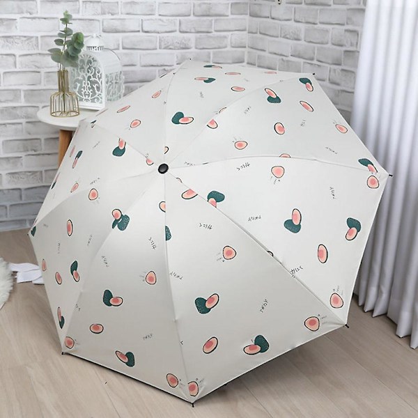 Foldbar Marguerite Gulerod Print Anti Uv Vindtæt Vandtæt Paraply Parasol