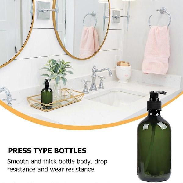 4 st 1 set 500 ml Trycktyp Bekväma kosmetikflaskor för resor (Grön)