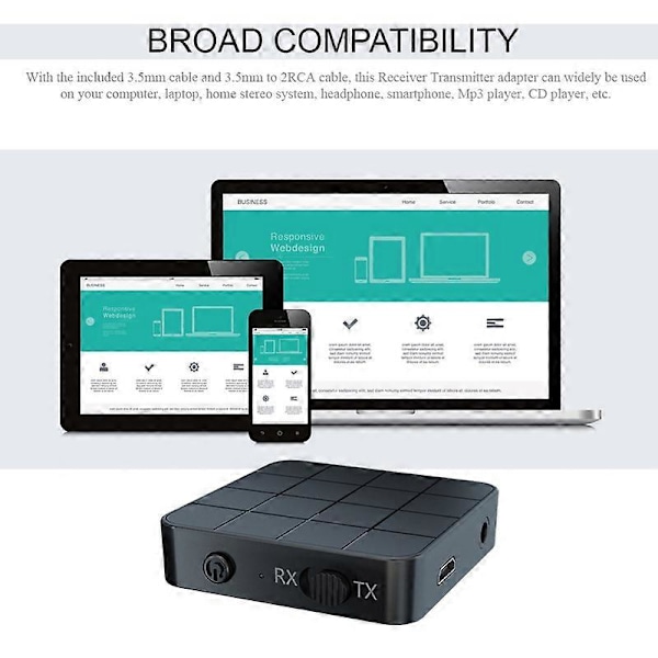 KN321 Bluetooth-kompatibel 5.0 Sender Modtager Trådløs Adapter Stereo Audio Dongle