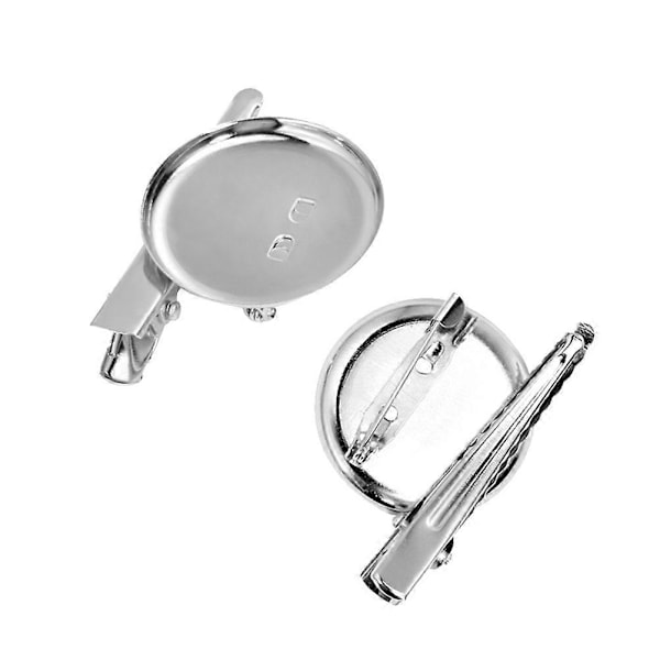 100 st Blanka Skivor med Krokodilklämma Järnbricka Brosch DIY Bas Bröstnål Tillverkning Infattningar för Handarbete Smyckestillverkning -3.5CM