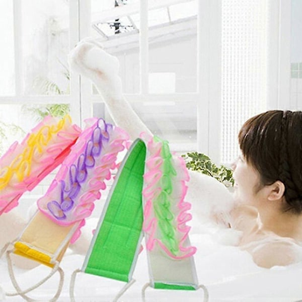Blomst Ryggstropp Håndkle Baderom Bade Dusj Myk Loofah Kroppsskrubber Børste