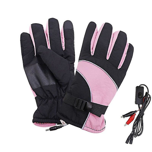 Unisex Touch Screen Handsker Vinter Elektriske Varmehandsker Vinter Skihandsker Pink
