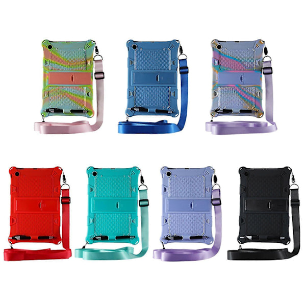 Etui for M40se 10.1 tommers nettbrett Silikonetui Anti-fall beskyttelsesetui Nettbrettstativ med stropp og