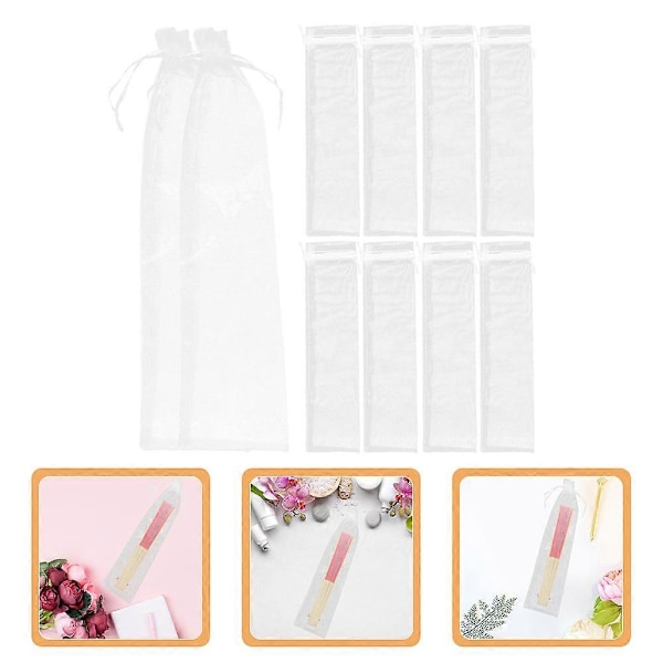 10 stk. Organza Oppbevaringsposer Sammenleggbar Vifte Oppbevaringsposer Håndverksvesker Gaveposer