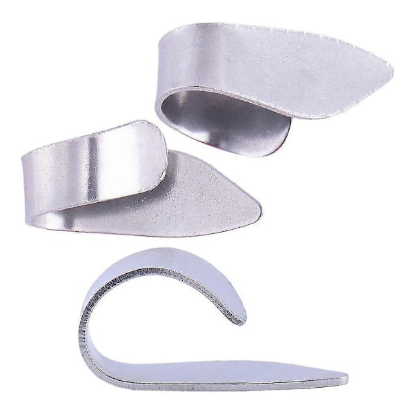 3 Metall Fingerplektrum + 1 Tumplektrum Set Gitarr Fingerplektrum För Gitarr Dobro Banjo, etc.