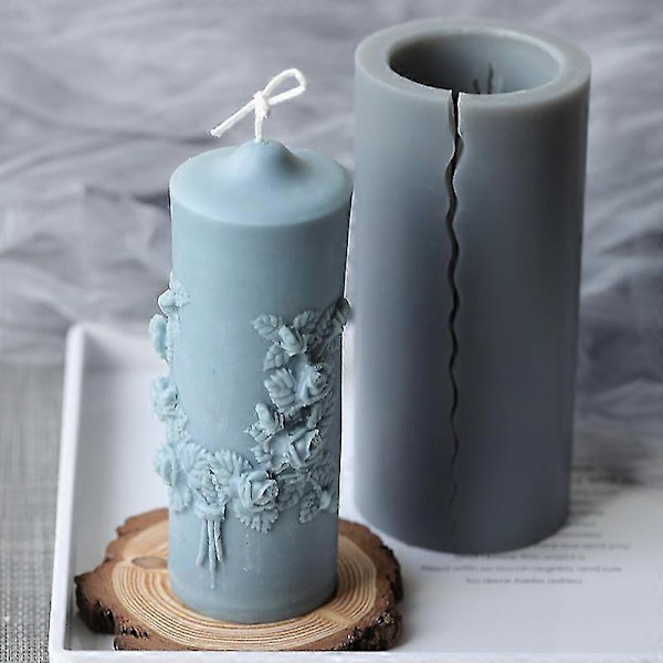 Lysform 3D Lysforme DIY Formede Lys Blade Cylindrisk Form Til Duftlys Sæber