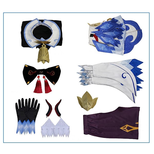 Peli Genshin Impact Ganyu Anime Cosplay Asut Halloween-asu Naisille Mekot Vestido Cosplay Feminino Puku Peruukki Vaatteet M