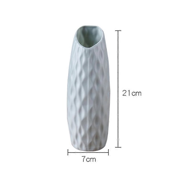 Nordisk Plastvas Anti-dropp Enkel Blomvas Imitation Keramisk Blomkruka Dekoration Hemvas