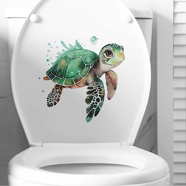 Sarjakuva Merikilpikonna WC-tarra Irrotettava Itseliimautuva Vedenpitävä PVC Olohuone Kylpyhuone Seinätaide Eläin WC-kannen Koriste Tarra