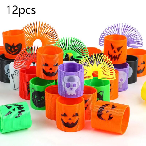12 stk./pose Halloween Magiske Fjedre Spiral Legetøj Halloween Festartikler Børne Trick or Treat Gaver Børn Godtepose Fyld 2023