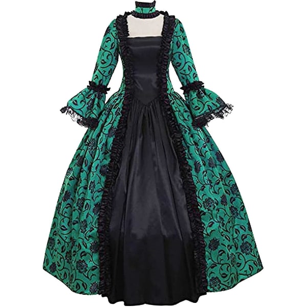 Snabb Leverans Noble Klänningar Damklänning Plus Size Medeltida Balklänningar Eleganta Kostymer För Kvinnor Viktoriansk Klänning 4 färger Green M