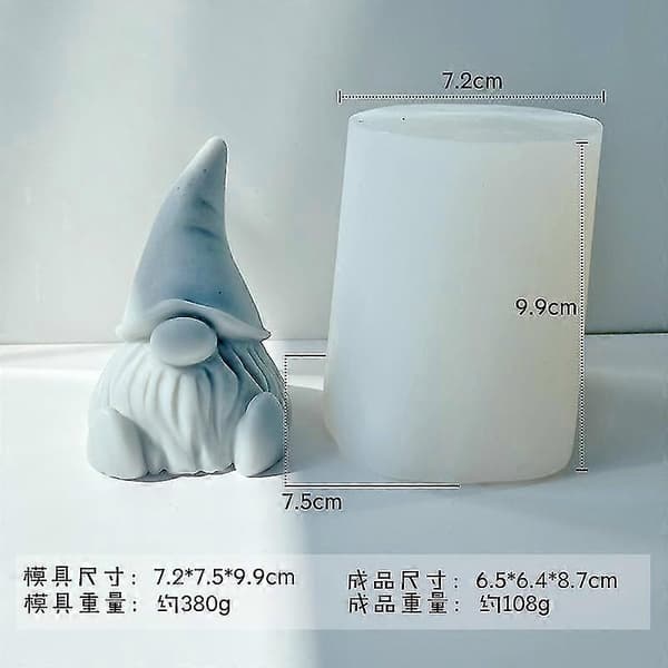 3D Silikon Lysform Julenissen Lys DIY Laging Såpeform D