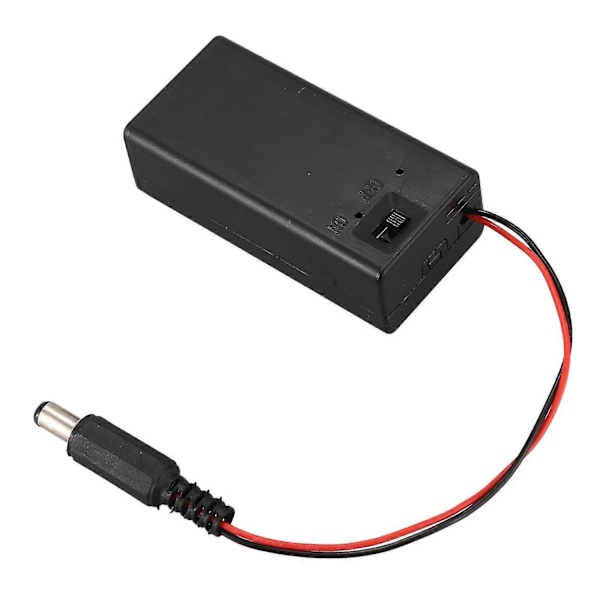 2 st 2,1 X 5,5 mm Hankontakt Fodral Boxhållare Med Lock För 9V Batteri