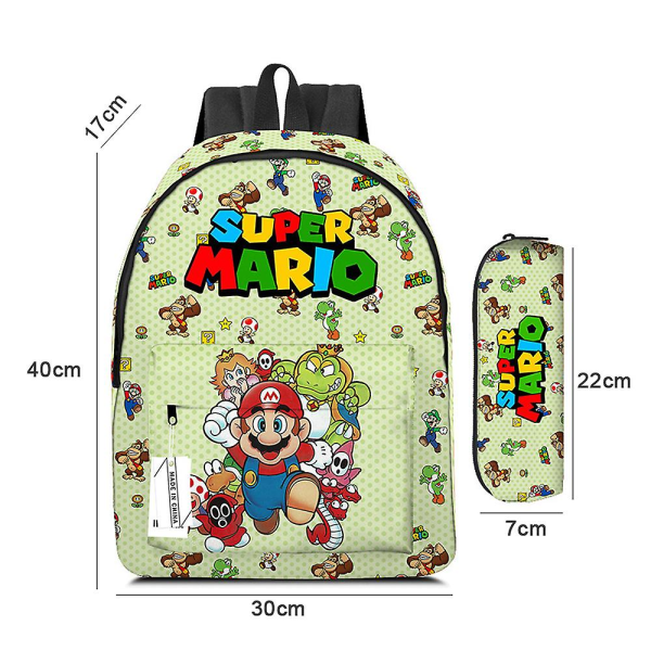 Super Mario Bros printed skolväskor Ryggsäck+ case Set Barn Pojkar Flickor Presenter style 4