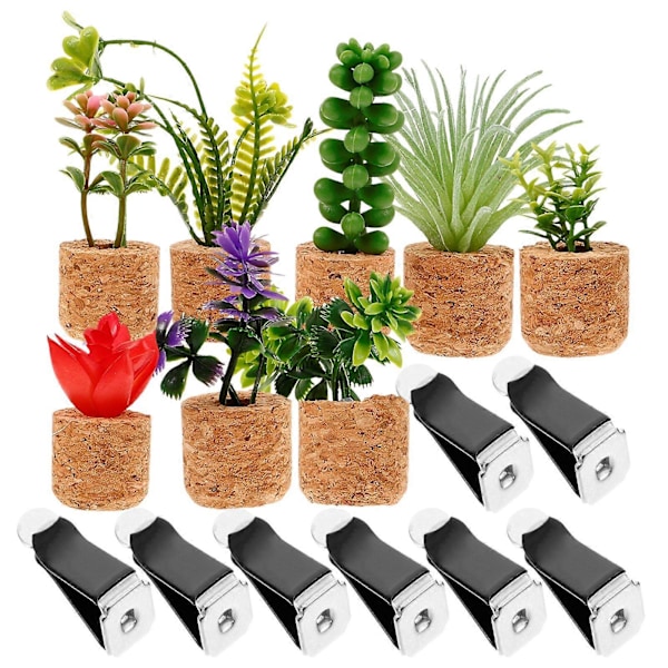 1 Set Miniatyyri Mehevä Bonsai Jääkaappimagneetti Mehevä Istutusruukku Magneetti Jääkaapin Koriste