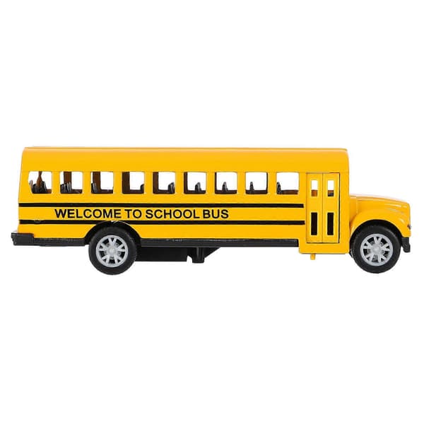 1 stk. Skolebus Model Legetøj Legering Træk Tilbage Model Bus Legetøj Børnebil Legetøj (Tilfældig Stil)