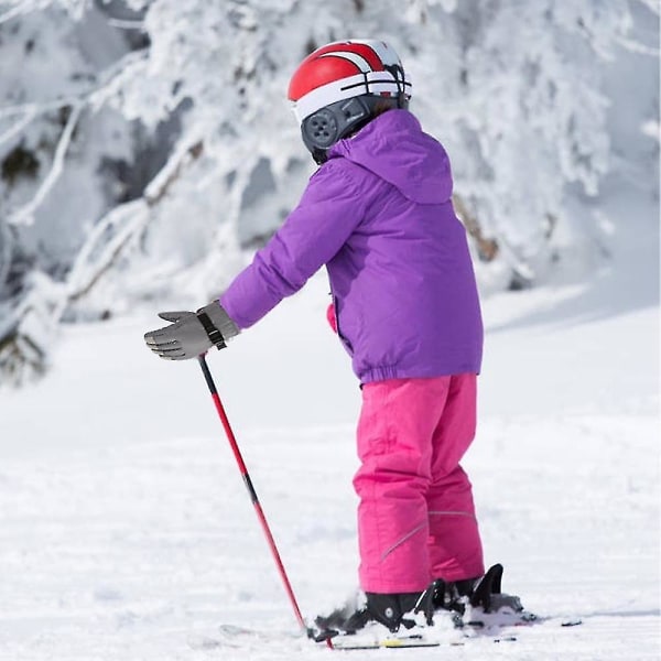 Vinterhansker for barn, snø- og skihansker, ungdomshansker for kaldt vær til ski Gray