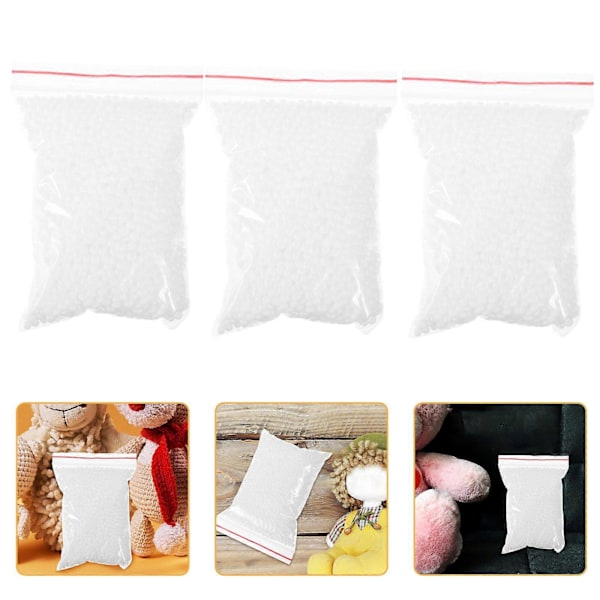 3 Förpackningar Mini Kulor Pärlor för DIY för Konst och Hantverk (Vit)