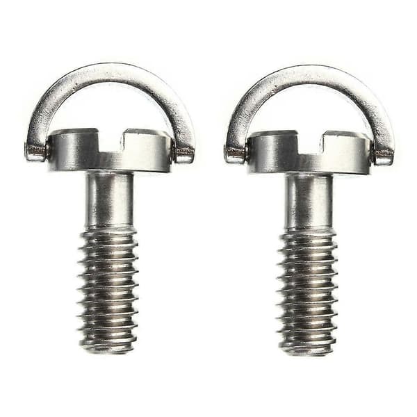 2 stk. Lengre Skaft Stål Flat Hode D Skaft D-ring 1/4\" Monteringsskrue Skruer Adapter Stativ Hurtigutløser Kamera Flathead Sporskrue