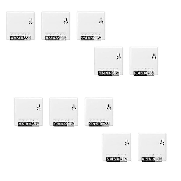 10 stk. Mini- Smart Wifi Switch Fjernbetjening Tovejs Kontrol Timer Diy Switch Via Ewelink App Stemmestyring