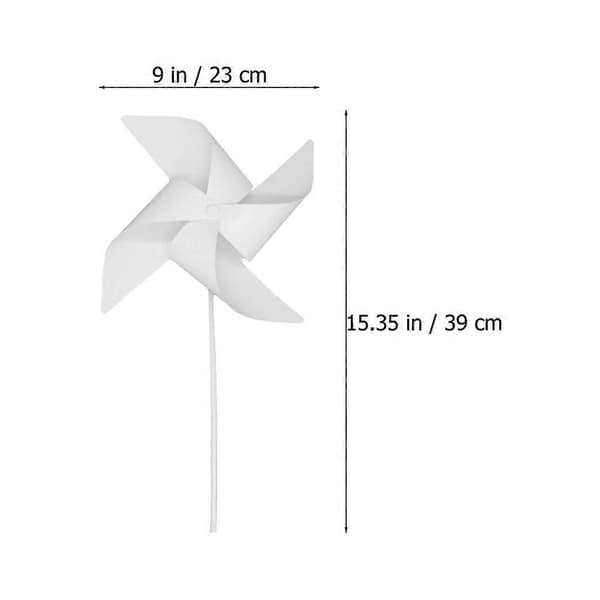 12 stk. Blanke Malervindmøller DIY Pinwheel Leker Pedagogiske Vindmøller (Hvit)