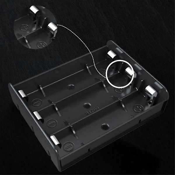 5 stk. 4x 21700 Batteriholder Opbevaringsboks Etui Abs Brandsikker Bank Etuier Slot Batterier Container Wit