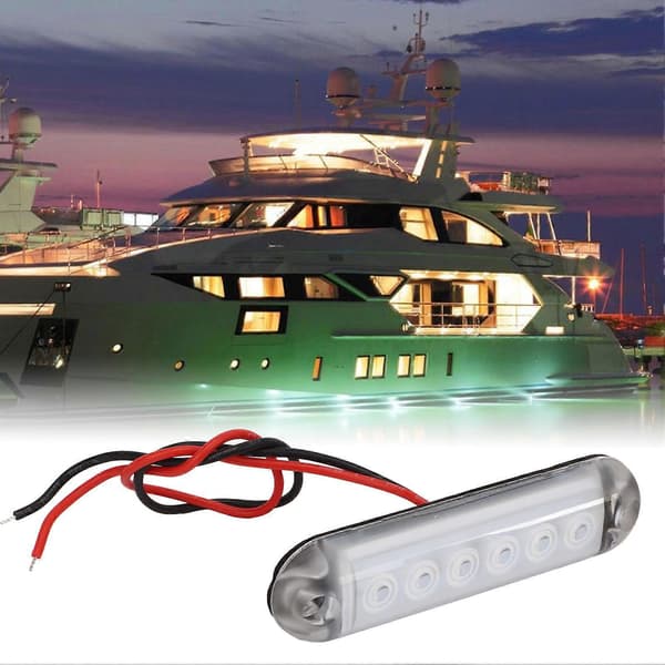 4 stk. LED interiør sidemarkeringslys 12V Stabilt PC-materiale egnet for bobiler, skip og yachter