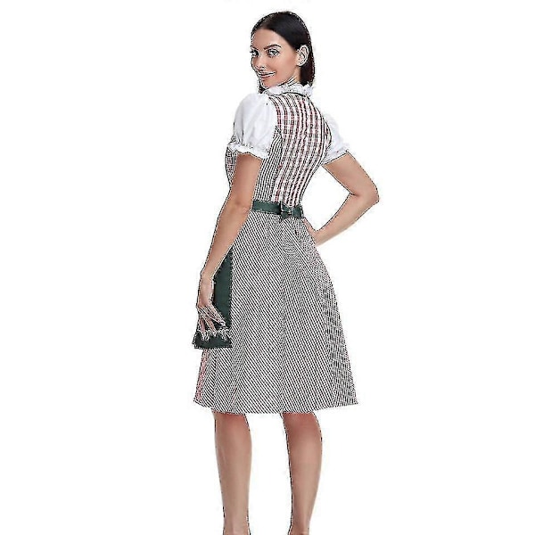 Naisten Oktoberfest Oluttyttö Puku Baijerilainen Perinteinen Dirndl Mekko Cosplay Naamiaisasu Dark Green S