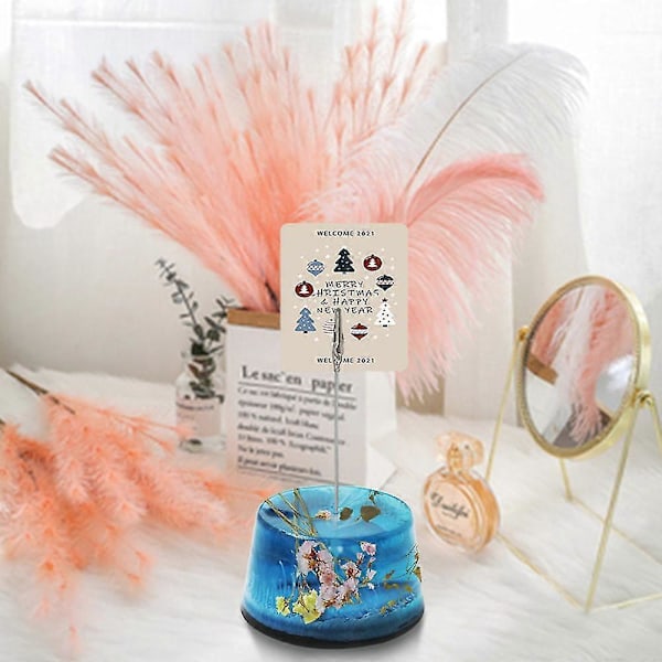 1 sæt DIY Krystal Epoxy Resin Form Kreativ Memo Klips Kort Stand Besked Klips Spisebordssæt Juvel