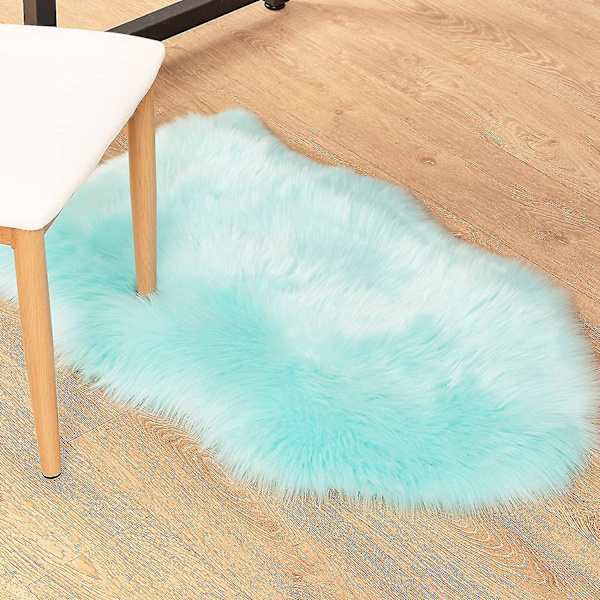 Tflycqluxury Mjukt Fuskfårskinnsöverdrag för Stol Sittdyna Plysch Pälsområdesmattor För Sovrum, 2ft X 3ft, Vit