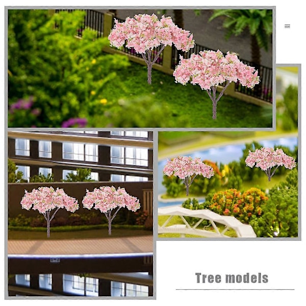 8 stk. Miniatyr Gatetrær Modell Sandbord Landskap Kirsebærblomsttrær