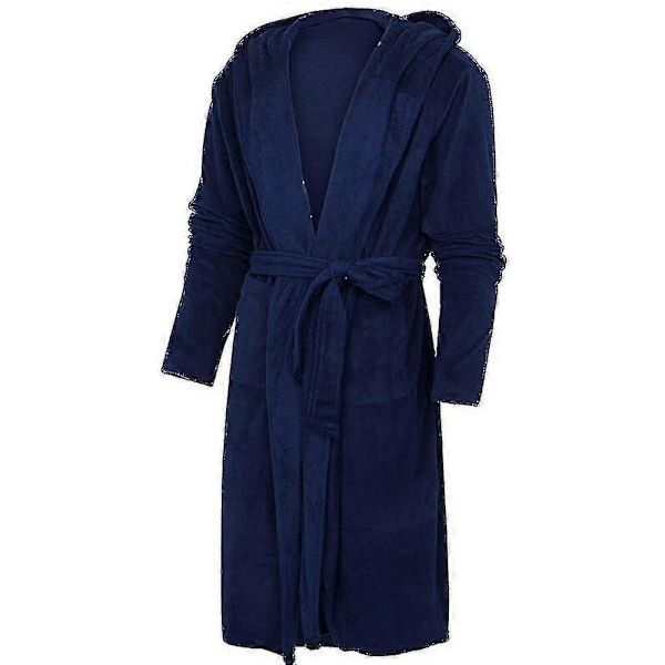 Miesten hupullinen kylpytakki Navy Blue 3XL