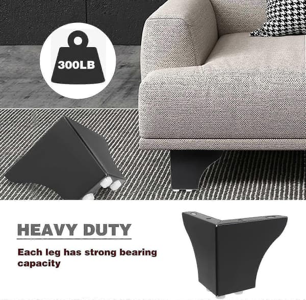 4 st Metallmöbelben, 10 cm höga soffben, moderna triangulära möbelfötter DIY-ersättning-hy