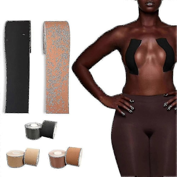 Boob Tape, Nippeltejp, Vattentät Bröstlyfttejp, Elastisk Bekväm Brösttejp, Axelbandslös Självhäftande Sticky-storlek:7.5cm*5m-färg:hud