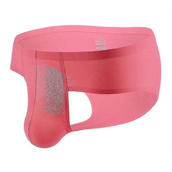Herr Sömlösa Låg Midja Kalsonger Tunna Underbyxor Underkläder Trosor Pink XL
