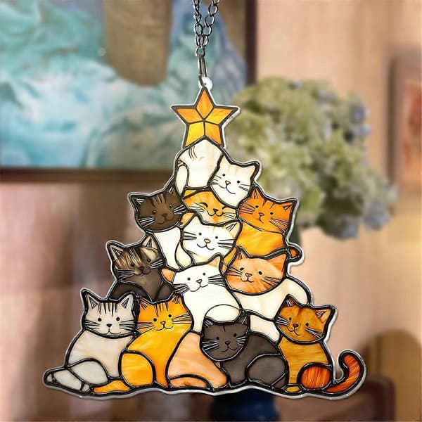 Kat Juletræ Solfanger Akryl Killinger Hængende Ornament