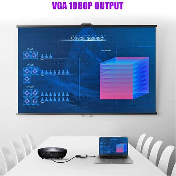 Usb C Hub, Usb C Til -kompatibel + Vga + Usb 4-i-1 Konverter, Understøtter 4k Hd Kvalitetsoutput, Til Pc
