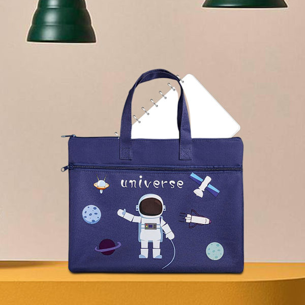 Lasten asiakirjalaukku kantokahvalla, söpö säilytyslaukku tiedoille, käsilaukku matkalle Astronaut