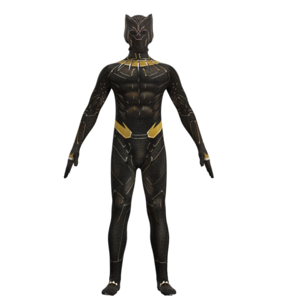 Halloween Black Panther 2 Black Panther Golden Black Panther Jumpsuit kostym man 140cm