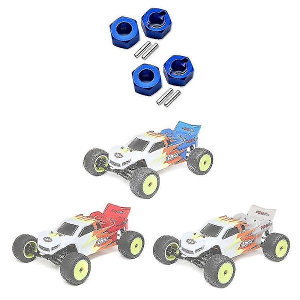 4 kpl Metalliset Pyörän Kuusiokoloisen Navan Sovittimet Losi 1/18 Mini-T 2.0 2WD Stadium Truck RC-autolle Parannus