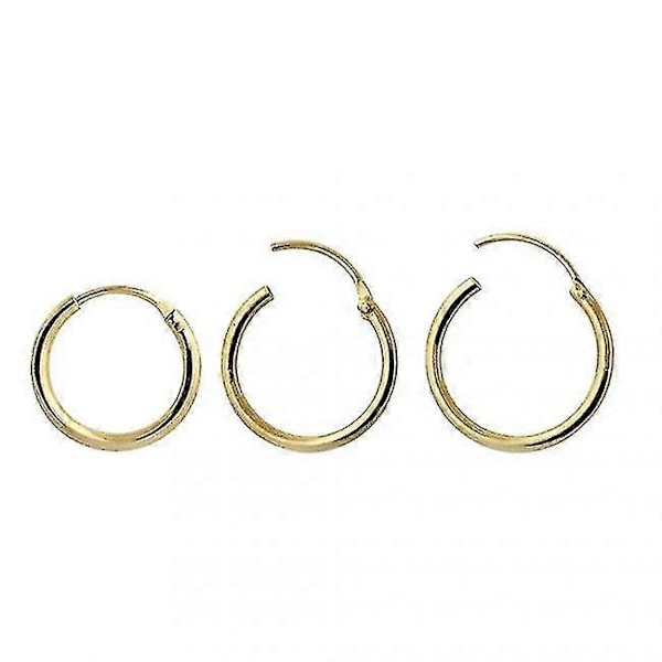 9k kultainen 6mm segmenttirengas nenäkoru YELLOW GOLD 12mm