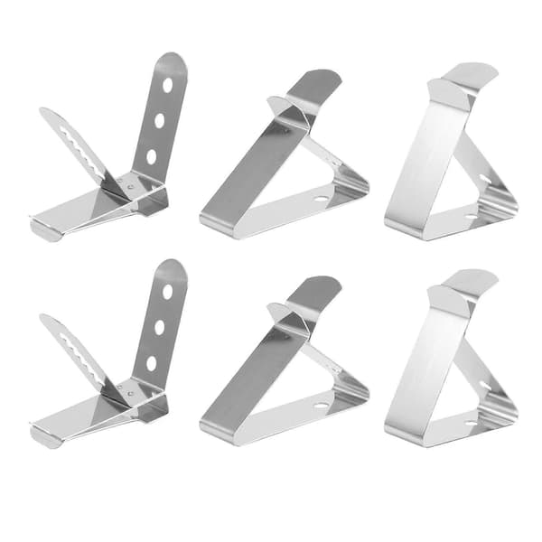 6 st Rostfritt Stål Termometerhållare Dricksglas Sondklämma Hållare Bordsgadget (Silver)