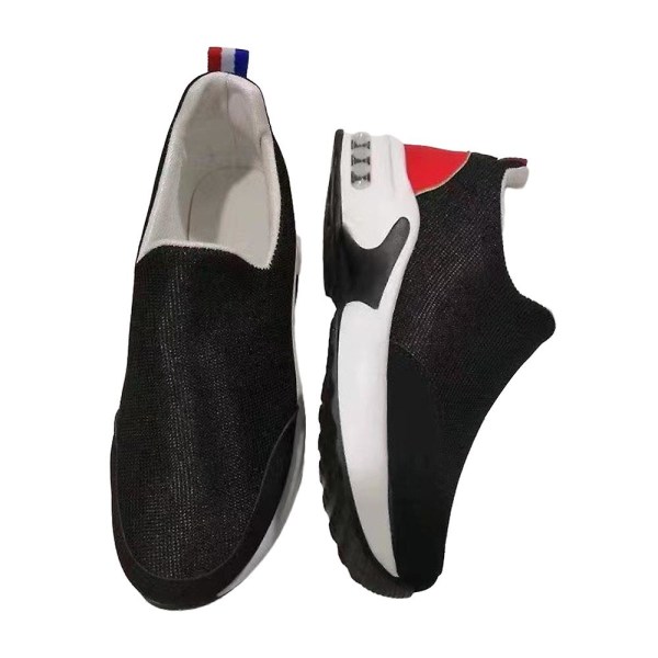 Dammode Casual Sneakers med Tjock Sula Sport Gym Löparskor Black 39