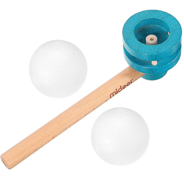 1 st Trä Blåsboll Leksak Flytande Boll Blåsare Rolig Flytande Boll Spel Blåsrör Balans Blåsleksak (Slumpmässig Färg)